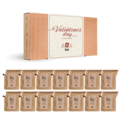 Premium roasted Arabica beans in Valentines gift set